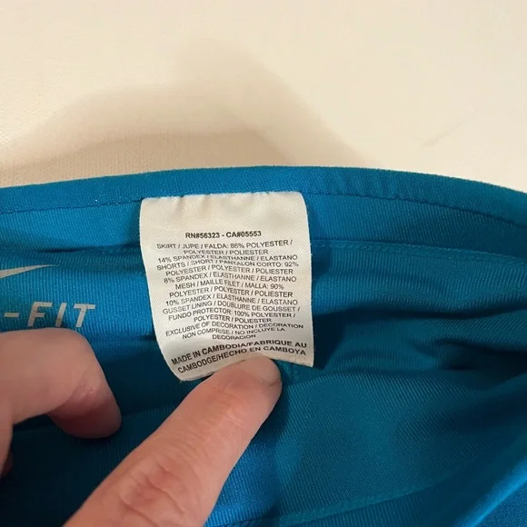 Nike Dri-Fit Skort Blue Sports Skirt with Drawstring - Picture 6 of 14